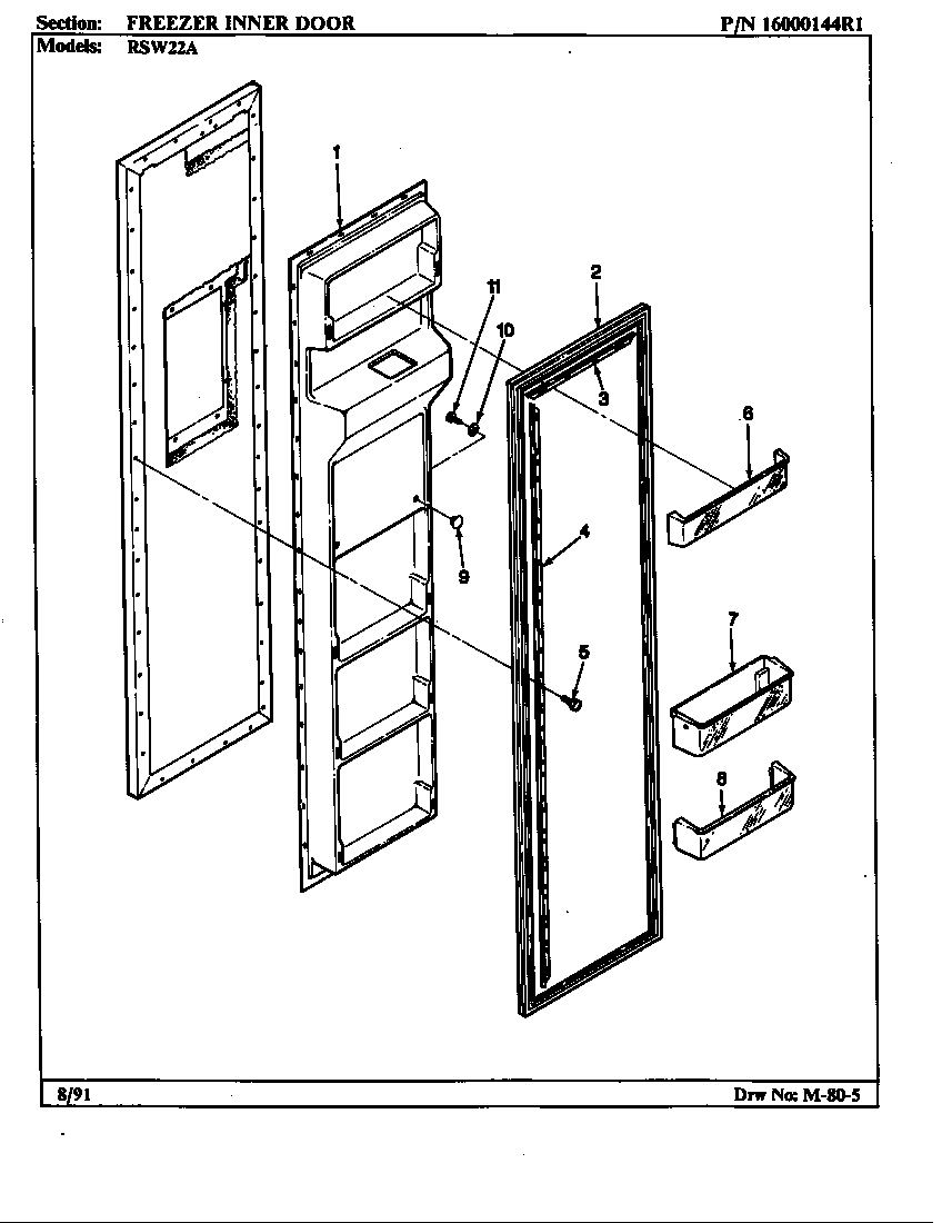 Maytag RSW22A/9M21A freezer inner door diagram
