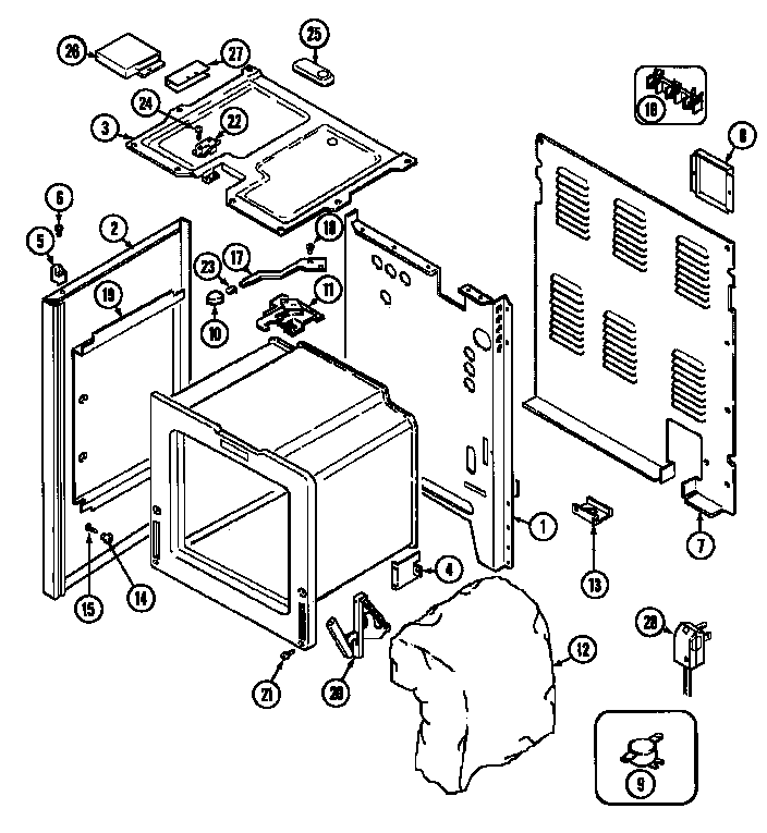 Maytag CRE8700DDM body diagram