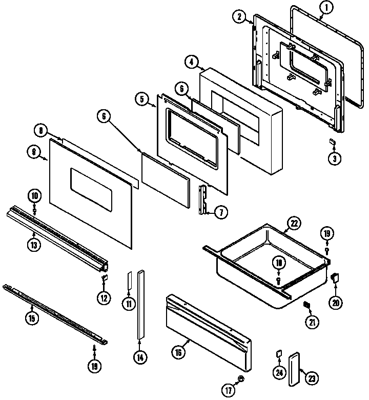 Crosley CE6898VVA door/drawer diagram