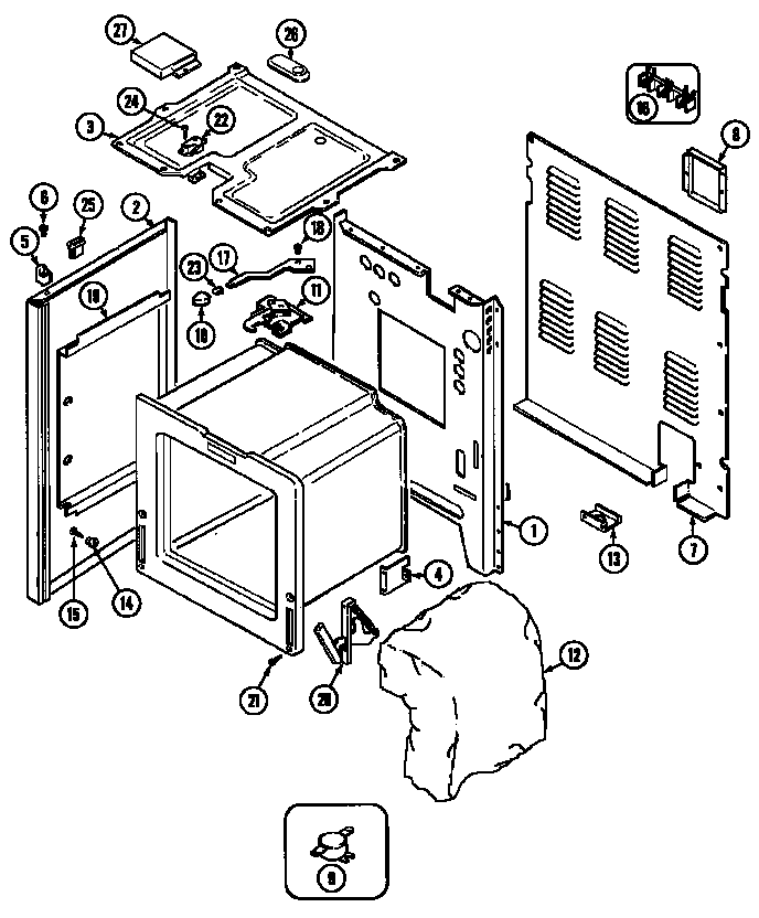 Maytag CRE9300CCL body diagram