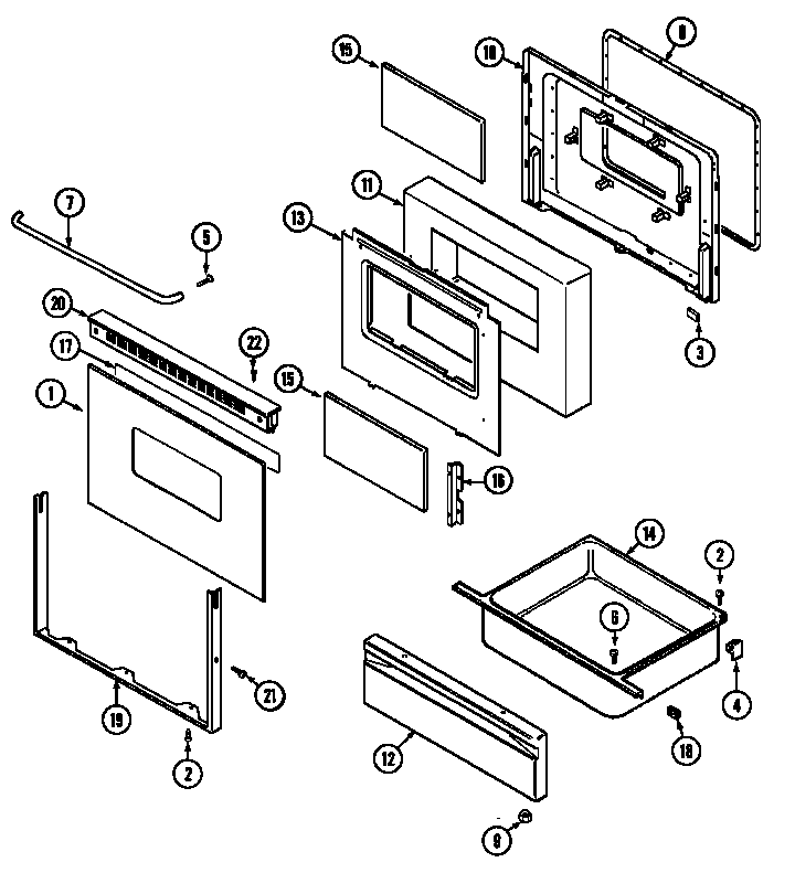 Maytag CRE9300CCL door/drawer diagram