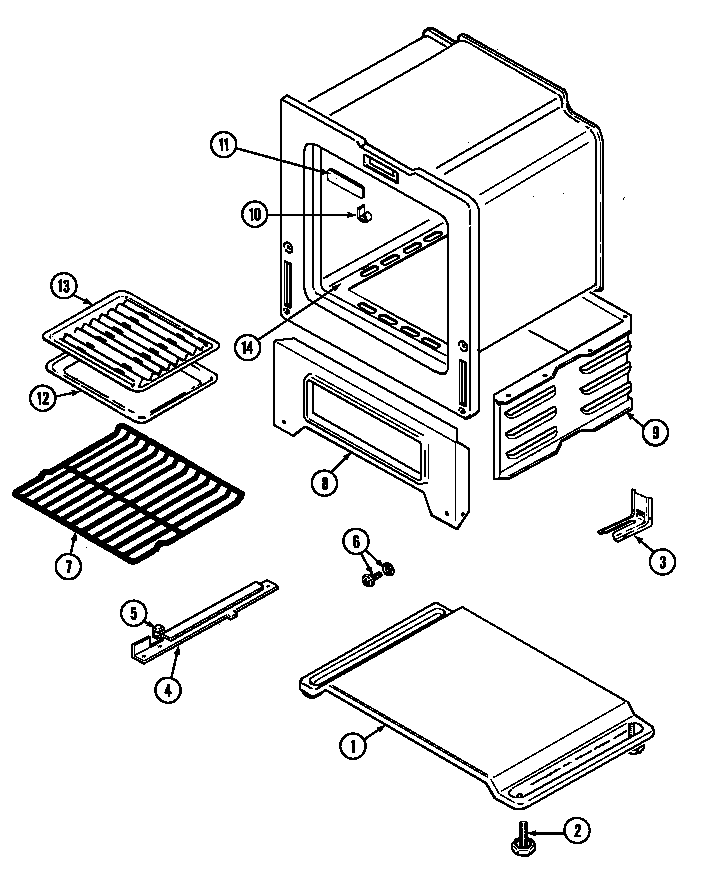 Maytag GA3110PRWM oven/base diagram