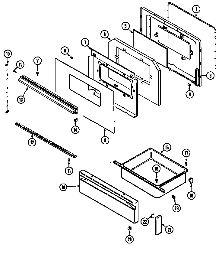 Magic Chef C3581VUV door/drawer diagram