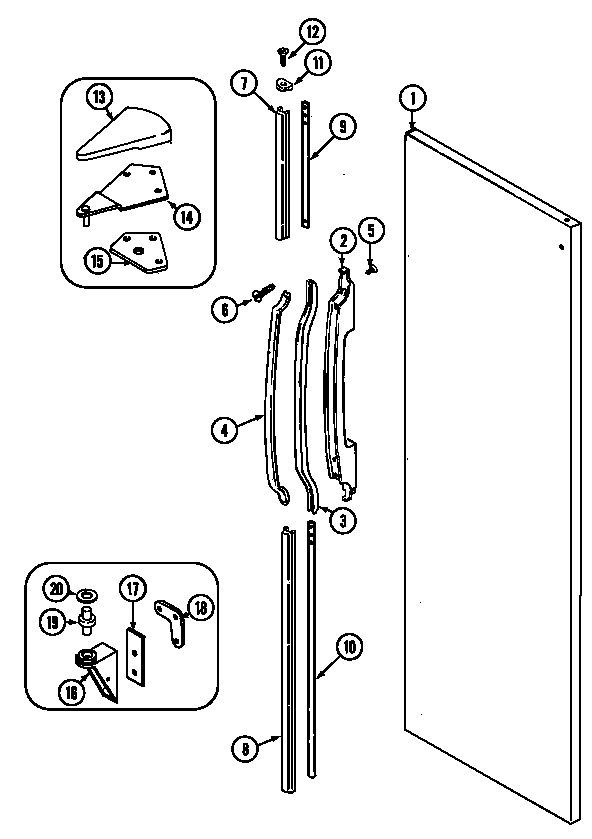 Maytag RST2200FAE fresh food outer door diagram