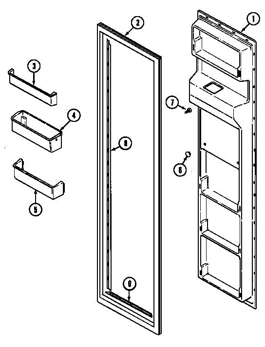 Maytag RST2200FAE freezer inner door diagram