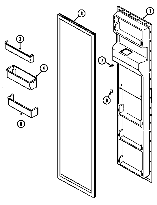 Jenn-Air JRSD229B freezer inner door diagram