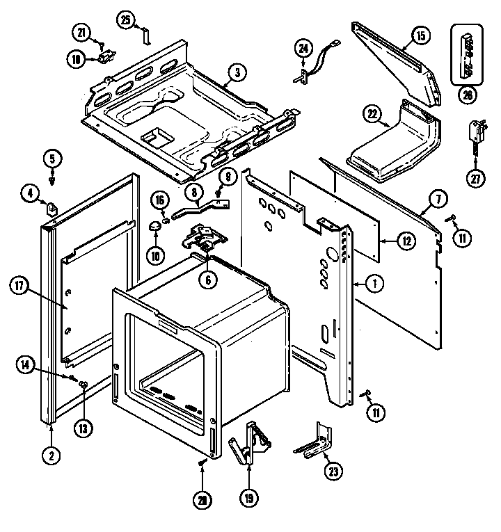 Magic Chef 3488VVS-N body diagram