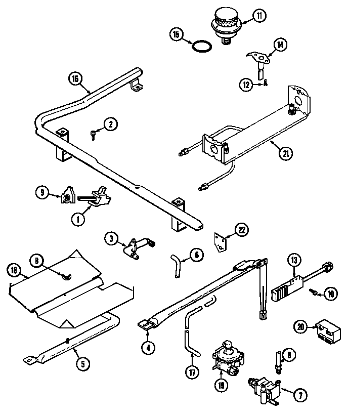 Magic Chef 3488VVS-N gas controls diagram