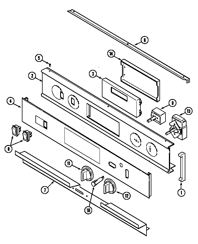 Jenn-Air WW27210B control panel diagram
