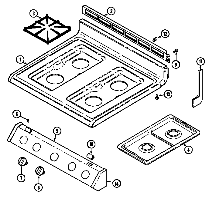 Jenn-Air JG3127XTW top assembly diagram