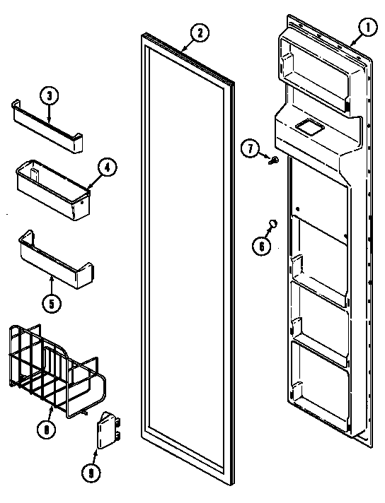 Jenn-Air JRSD2490B freezer inner door diagram