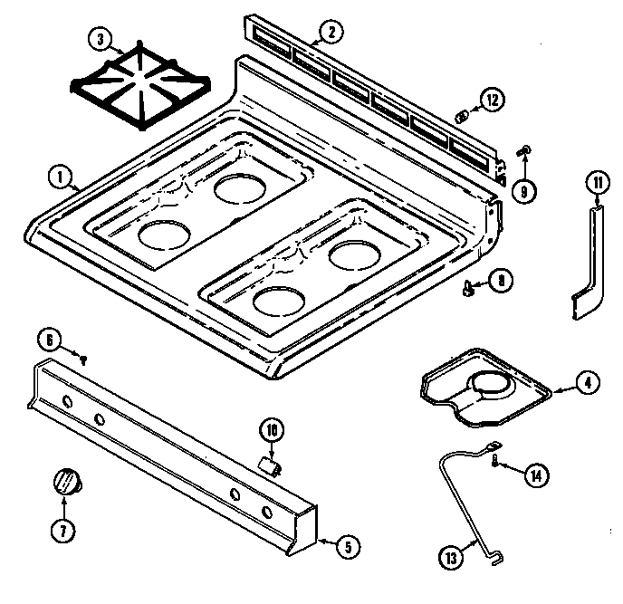 Magic Chef 3422PVA top assembly diagram
