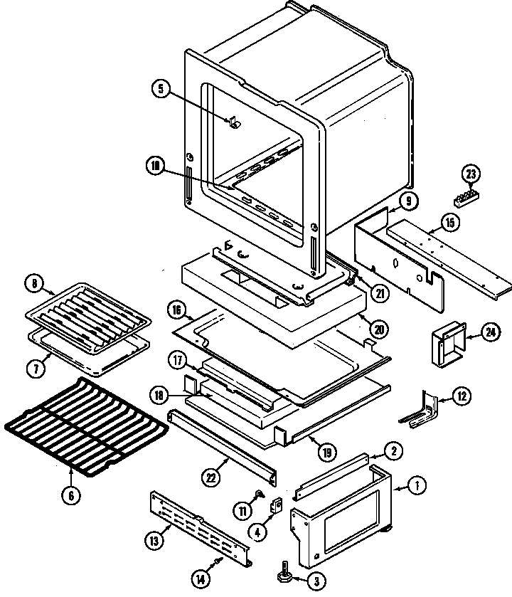 Magic Chef 3422PVA oven/base diagram