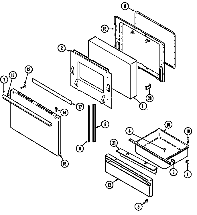 Magic Chef 3422PVA door/drawer diagram