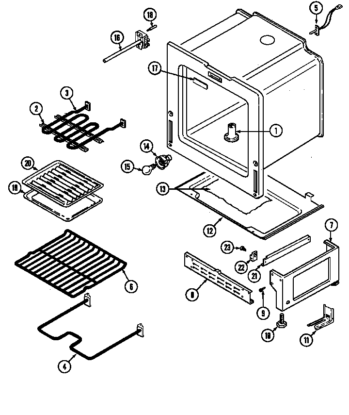 Magic Chef C3523WVV oven/base diagram