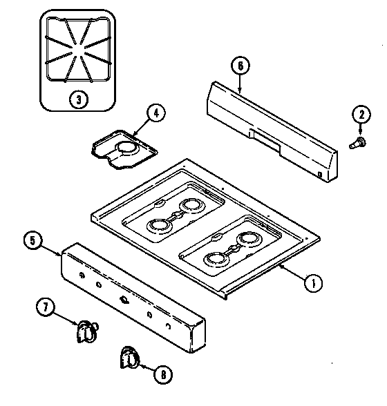 Magic Chef 31003KAAD top assembly diagram
