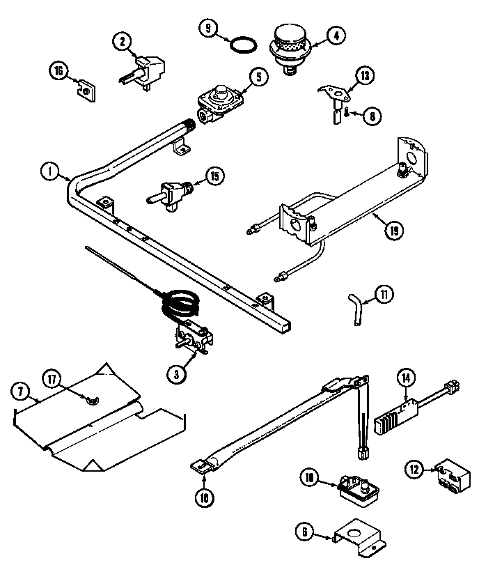 Magic Chef 31003KAAD gas controls diagram
