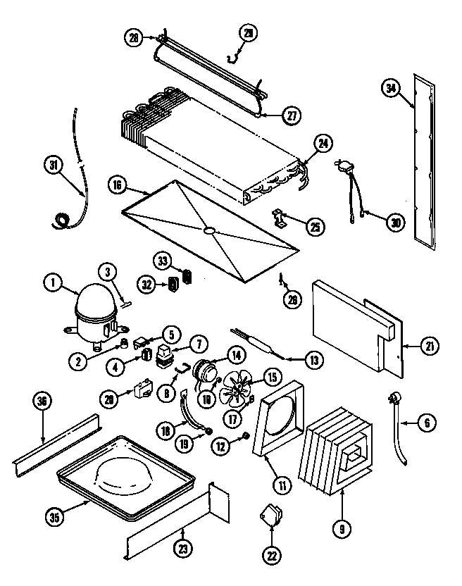 Jenn-Air JRT199W unit compartment & system diagram