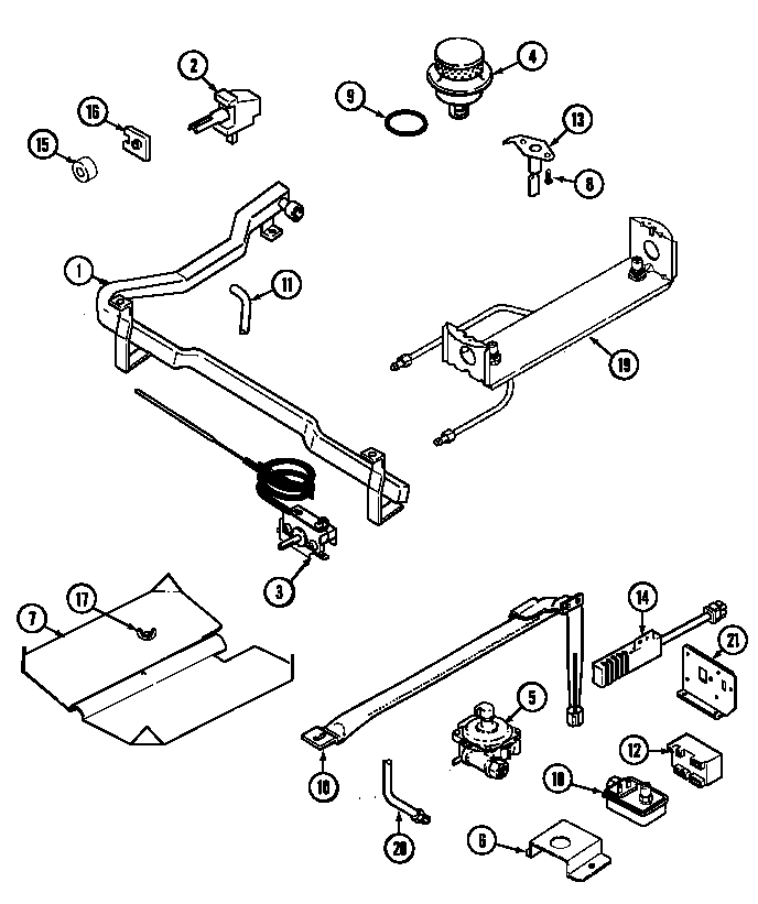 Magic Chef 61S14XAA gas controls diagram