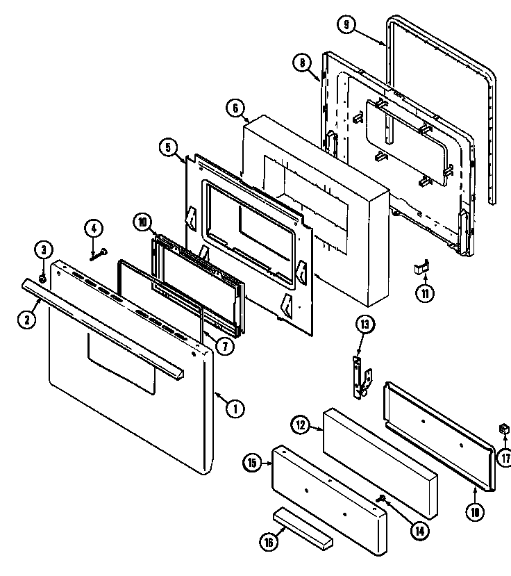 Magic Chef 61S14XAA door/drawer (61s14wa*) (61s14waa) (61s14waw) diagram