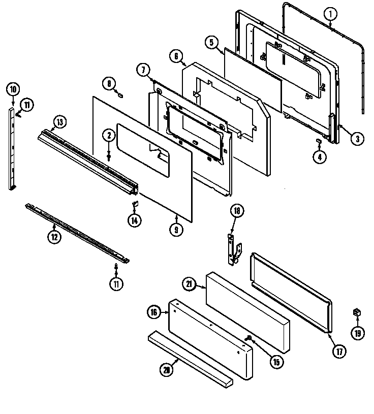Magic Chef 61S14XAA door/drawer (61s14xa*) (61s14xaa) (61s14xab) (61s14xaw) diagram