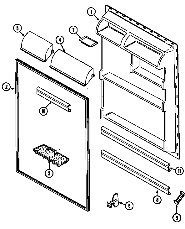 Jenn-Air JRT1960A fresh food inner door diagram