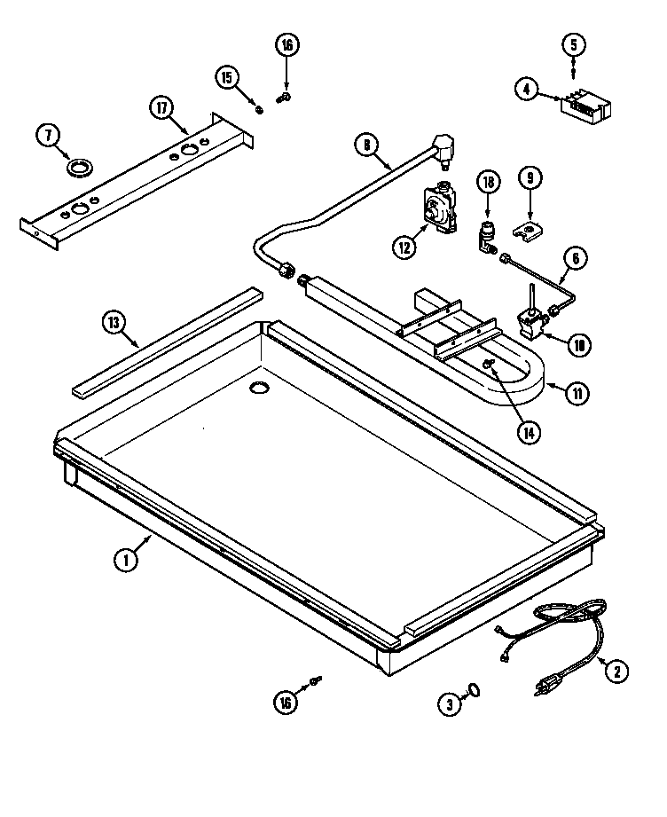 Jenn-Air CCG2522W body diagram