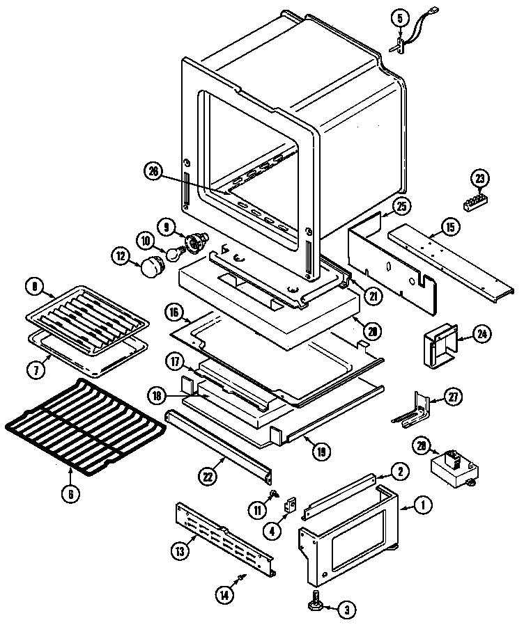 Maytag CRG9700CGE oven/base diagram