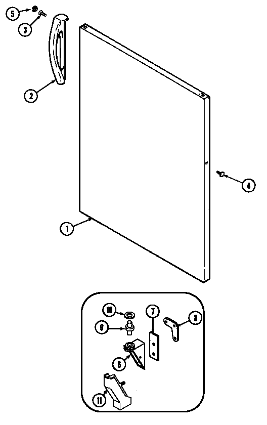 Magic Chef RB150AV fresh food outer door diagram
