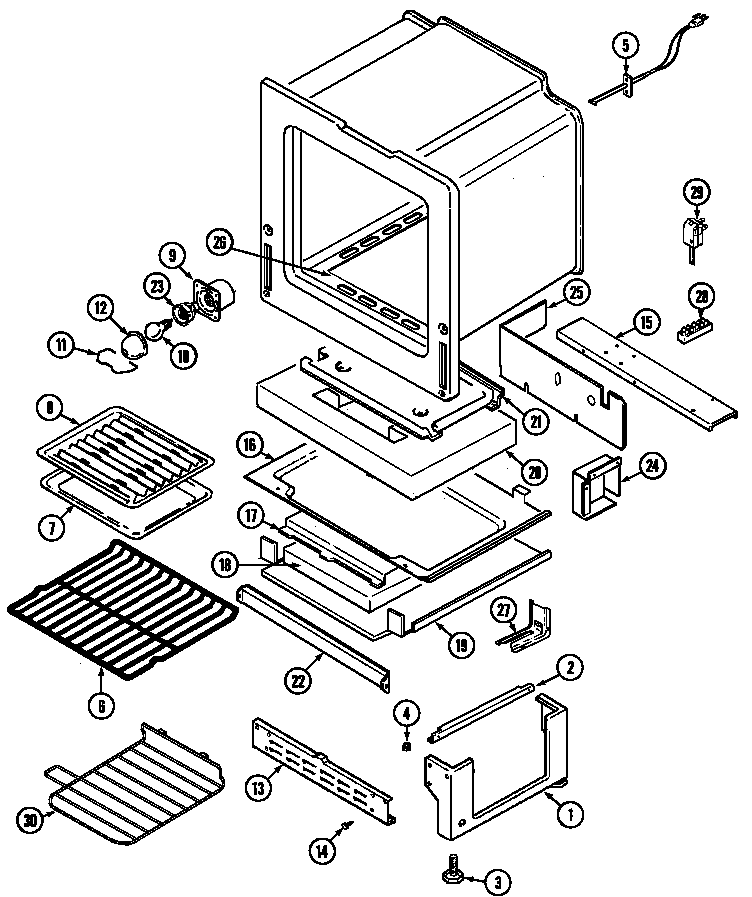 Maytag CRG9830CAM oven/base diagram