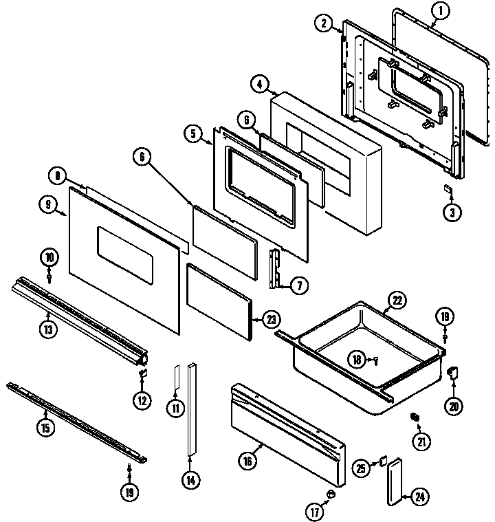 Norge L6898XYB door/drawer diagram