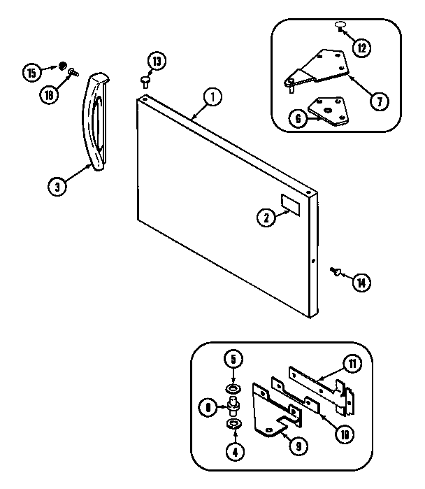 Magic Chef RB151AV freezer outer door diagram
