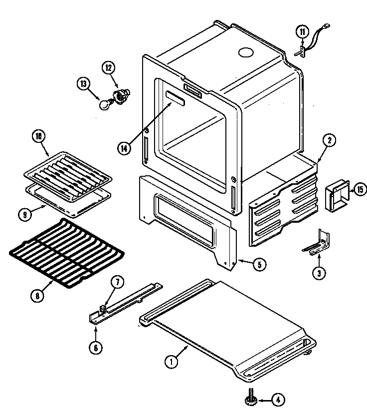 Magic Chef 3167XYA oven/base diagram