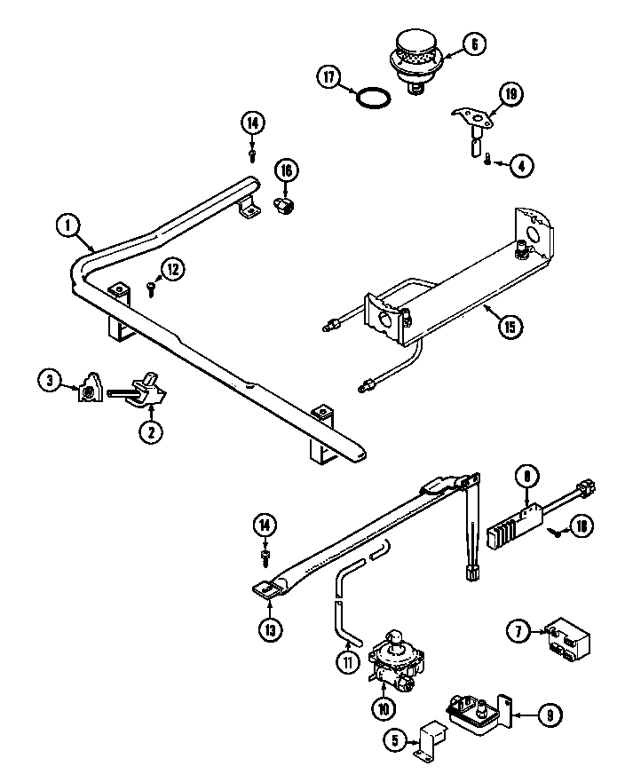 Magic Chef 3167XYA gas controls diagram