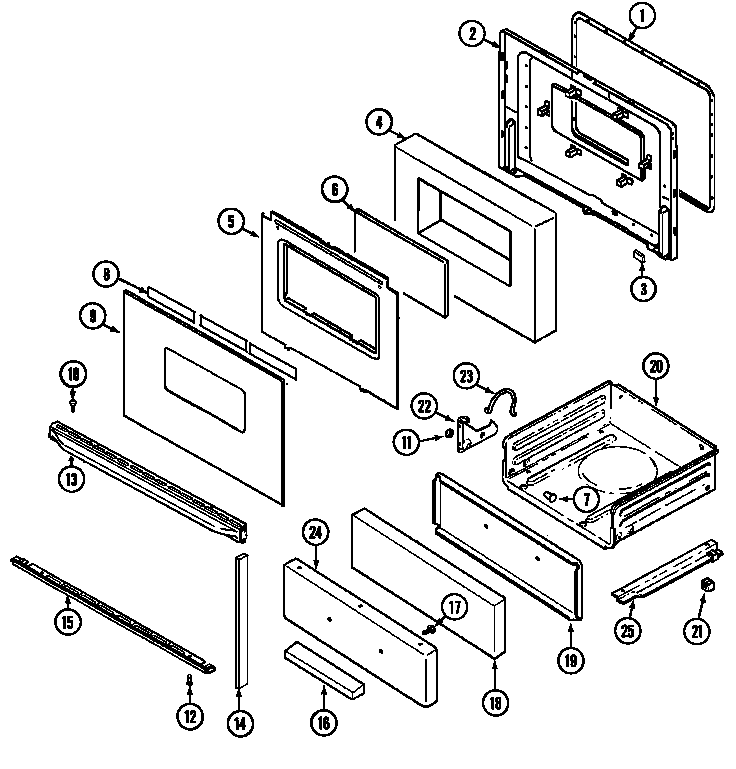 Magic Chef 3167XYA door/drawer diagram