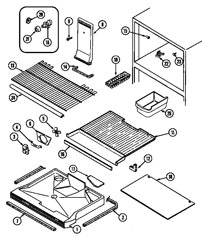 Norge NT177PA freezer compartment diagram