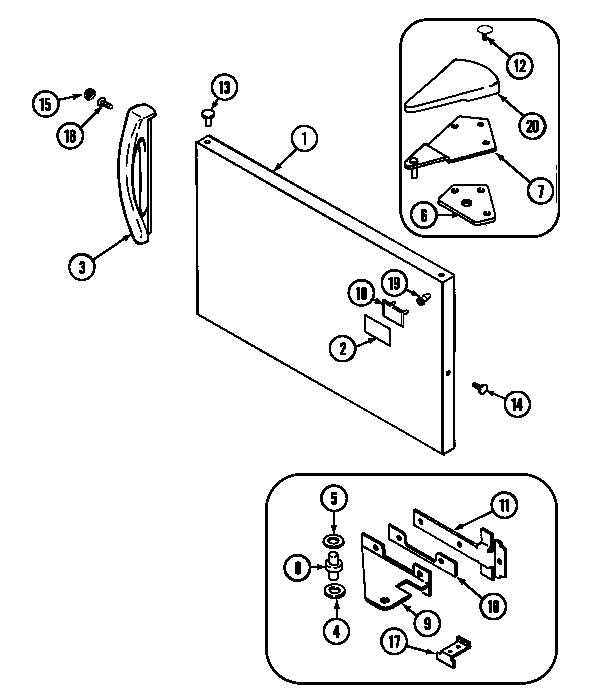 Norge NT177PA freezer outer door diagram
