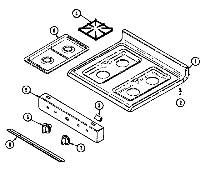 Maytag GM3211SXAA top assembly diagram