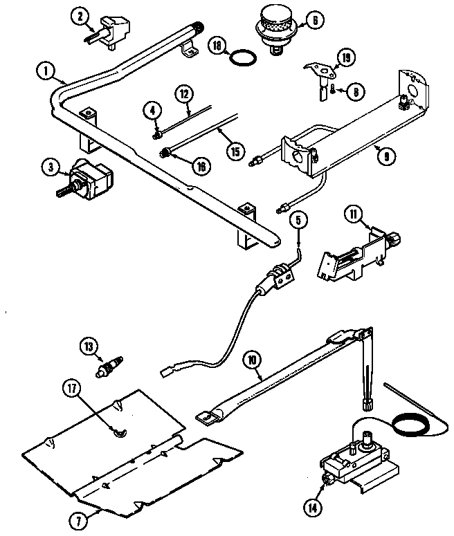 Maytag GM3211SXAA gas controls diagram