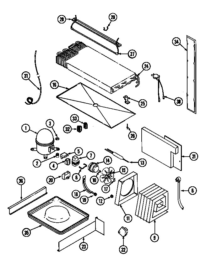 Norge NT173PA unit compartment & system diagram