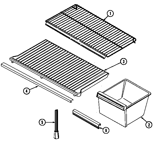 Norge NT173PA shelves & accessories diagram