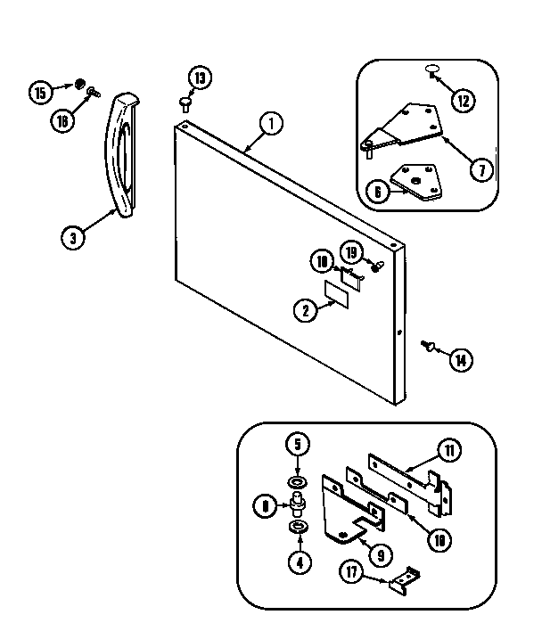 Norge NT173PA freezer outer door diagram