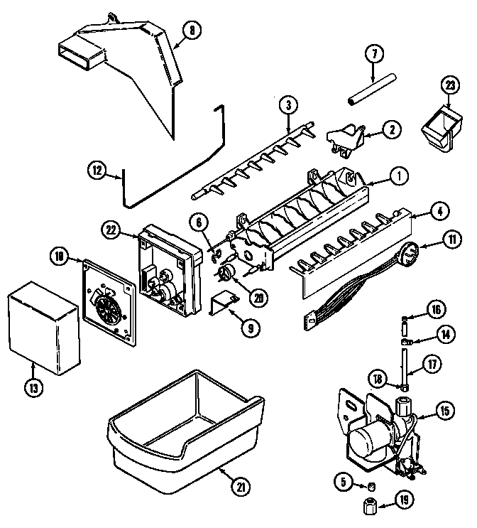 Norge NT173PA optional ice maker kit-ice diagram
