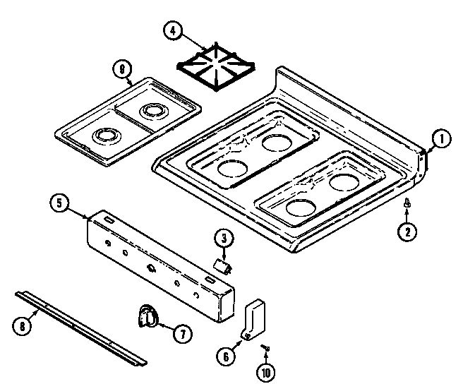 Maytag CRG7700CAL top assembly diagram