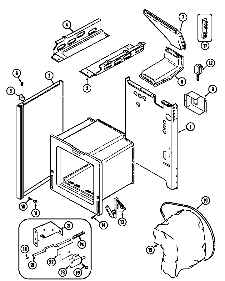 Maytag CRG7700CAL body diagram