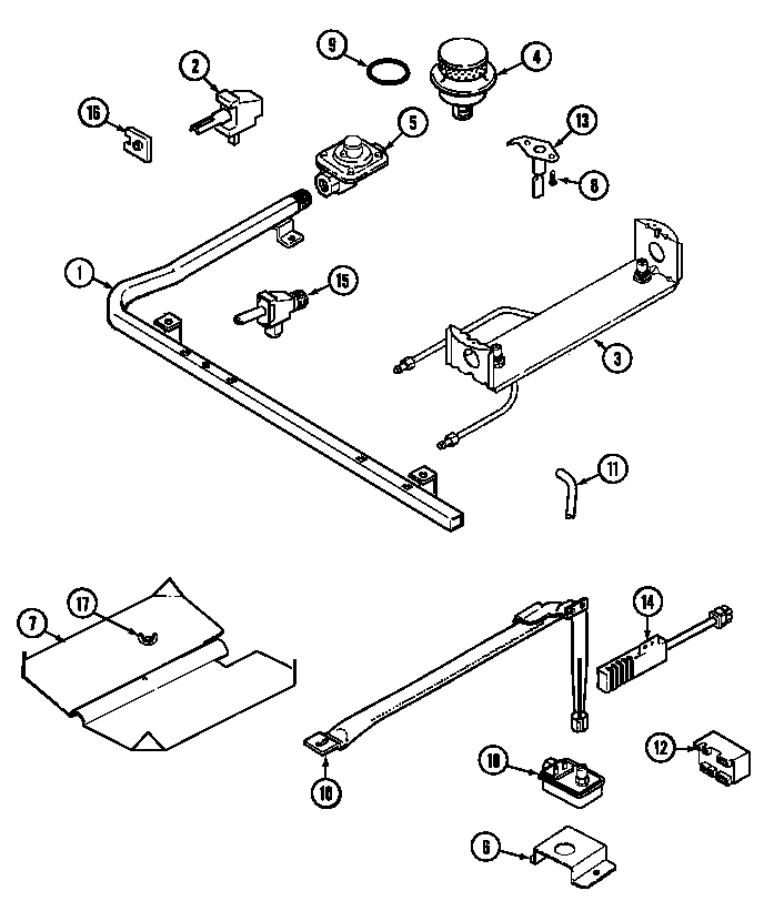 Maytag CRG7700CAL gas controls diagram