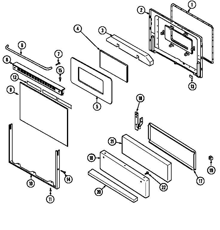 Maytag CRG7700CAL door/drawer diagram