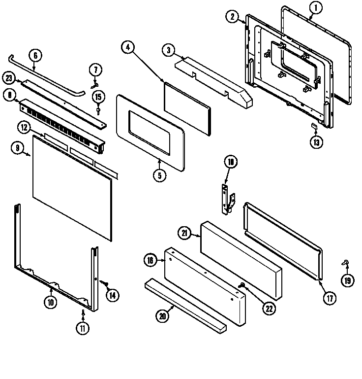 Maytag CRG7500CAE door/drawer diagram