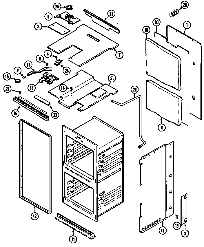 Jenn-Air J9855XUB body diagram