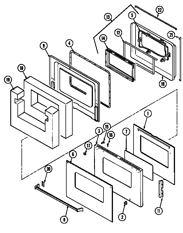 Jenn-Air J9855XUB door-upper diagram